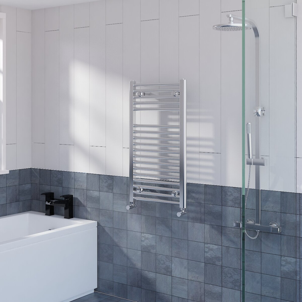 WarmeHaus Straight Heated Towel Rail Radiator Ladder for Bathroom Wall Mounted Chrome 800x450mm