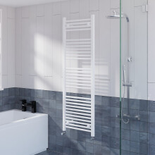 WarmeHaus Straight Heated Towel Rail Radiator Ladder for Bathroom Wall Mounted White 1500x500mm
