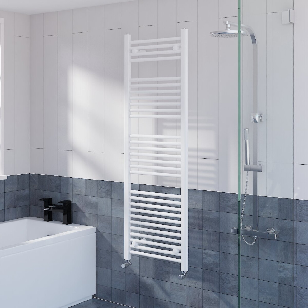 WarmeHaus Straight Heated Towel Rail Radiator Ladder for Bathroom Wall Mounted White 1500x500mm