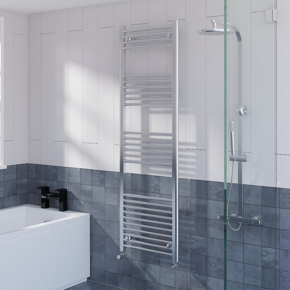 WarmeHaus Straight Heated Towel Rail Radiator Ladder for Bathroom Wall Mounted Chrome 1600x495mm