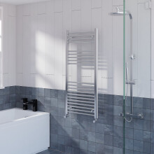 WarmeHaus Straight Heated Towel Rail Radiator Ladder for Bathroom Wall Mounted Chrome 1100x500mm