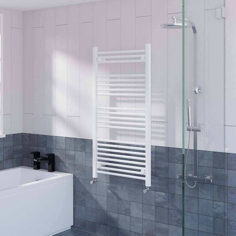 WarmeHaus Straight Heated Towel Rail Radiator Ladder for Bathroom Wall Mounted White 1150x500mm