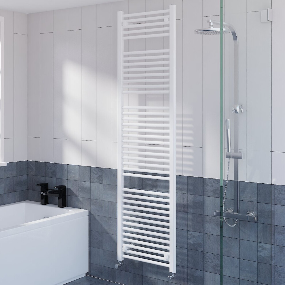 WarmeHaus Straight Heated Towel Rail Radiator Ladder for Bathroom Wall Mounted White 1800x500mm