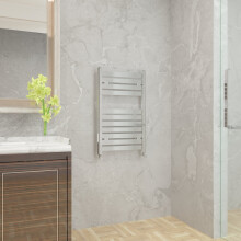 WarmeHaus Flat Panel Chrome Towel Radiator Bathroom Heated Towel Rail 800x500mm