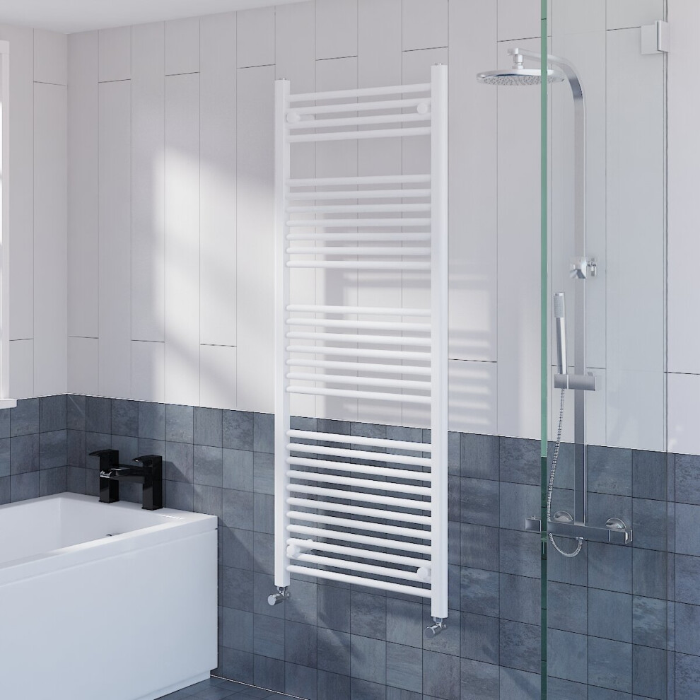 WarmeHaus Straight Heated Towel Rail Radiator Ladder for Bathroom Wall Mounted White 1500x600mm