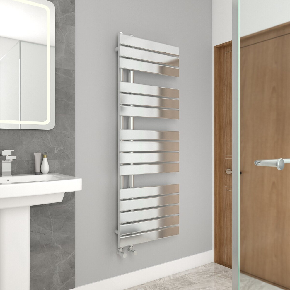 WarmeHaus 1380x500mm Flat Panel Bathroom Heated Towel Rail Radiator Chrome