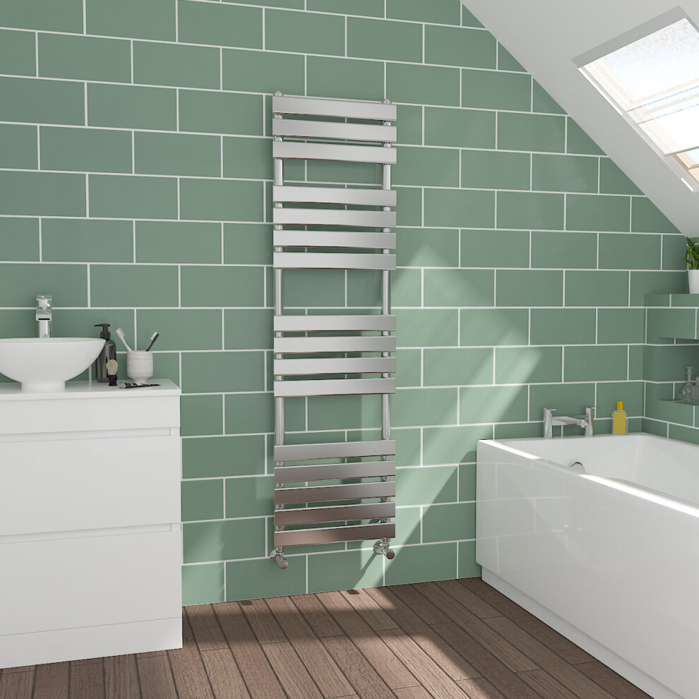Warmehaus Flat Panel Chrome Towel Radiator Bathroom Heated Towel Rail 1600X450mm