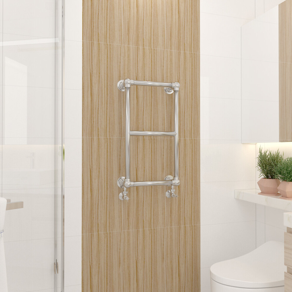 Warmehaus Traditional Victorian 700X400mm Heated Towel Rail Bathroom Radiator Chrome