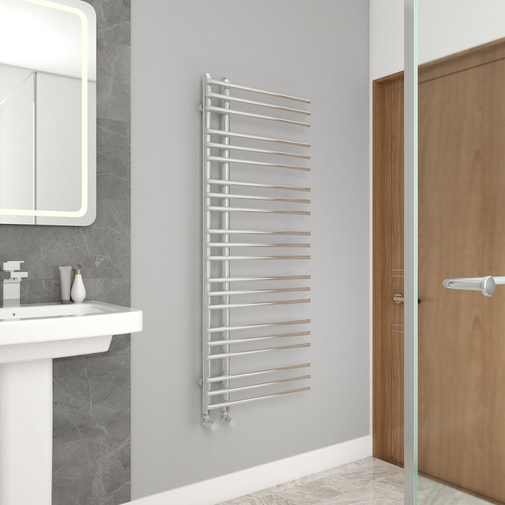 WarmeHaus 1250x500mm Designer Bathroom Heated Towel Rail Radiator Ladder Style Chrome