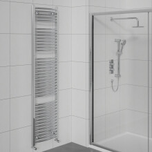 WarmeHaus Curved Bathroom Heated Towel Rail Warmer Radiator Central Heating Chrome - 1800x500mm
