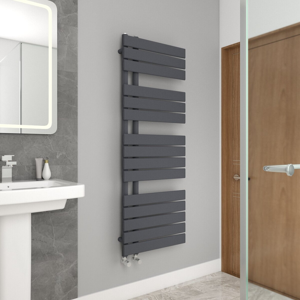 WarmeHaus 1380x500mm Flat Panel Bathroom Heated Towel Rail Radiator Sand Grey