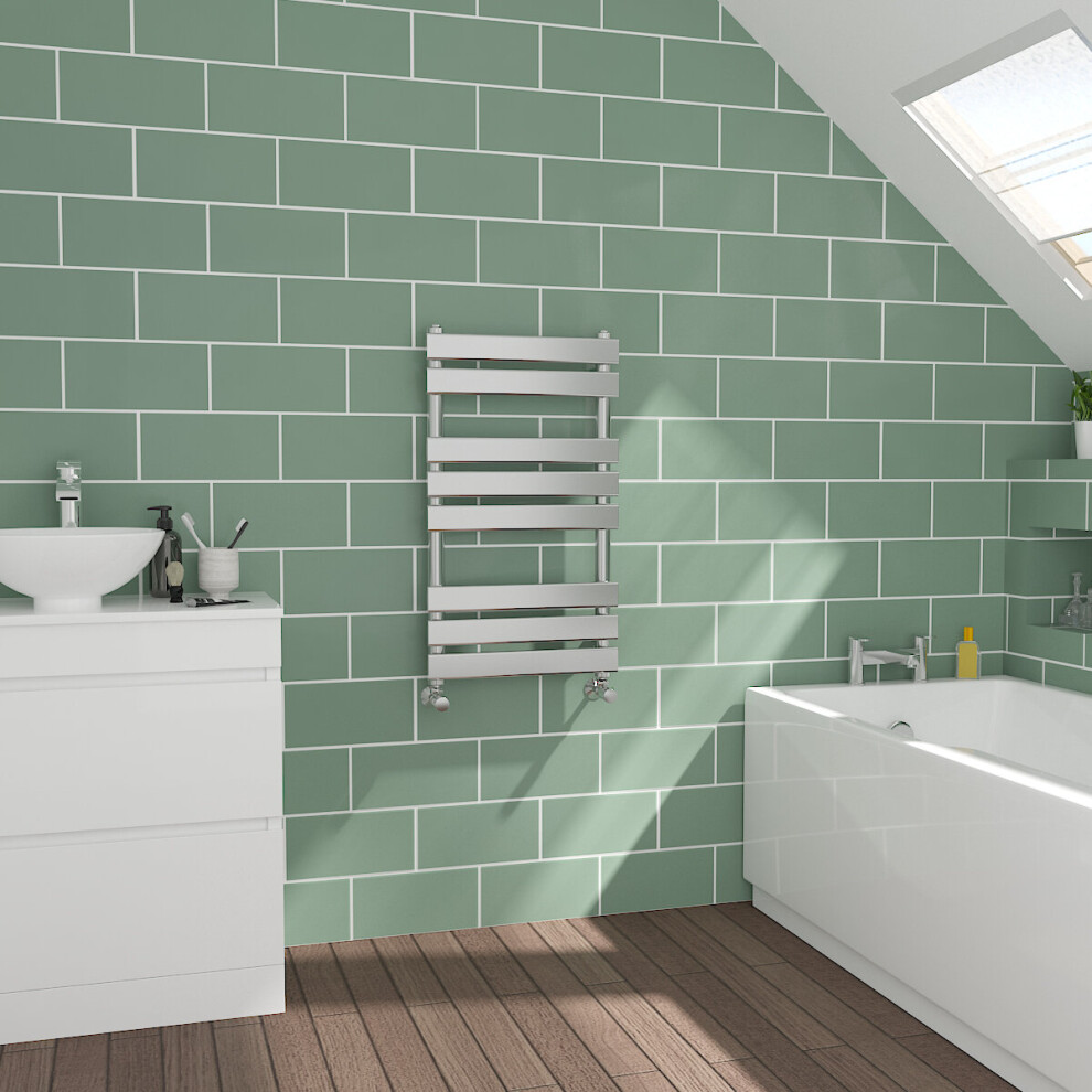 Warmehaus Flat Panel Chrome Towel Radiator Bathroom Heated Towel Rail 800X450mm