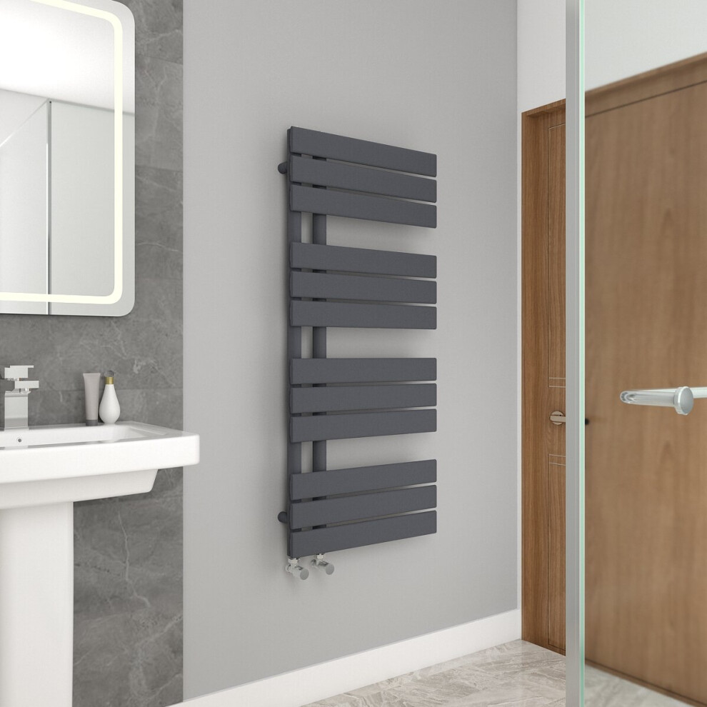 WarmeHaus 1126x500mm Flat Panel Bathroom Heated Towel Rail Radiator Sand Grey