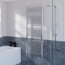 WarmeHaus Straight Heated Towel Rail Radiator Ladder for Bathroom Wall Mounted Chrome 1500x600mm