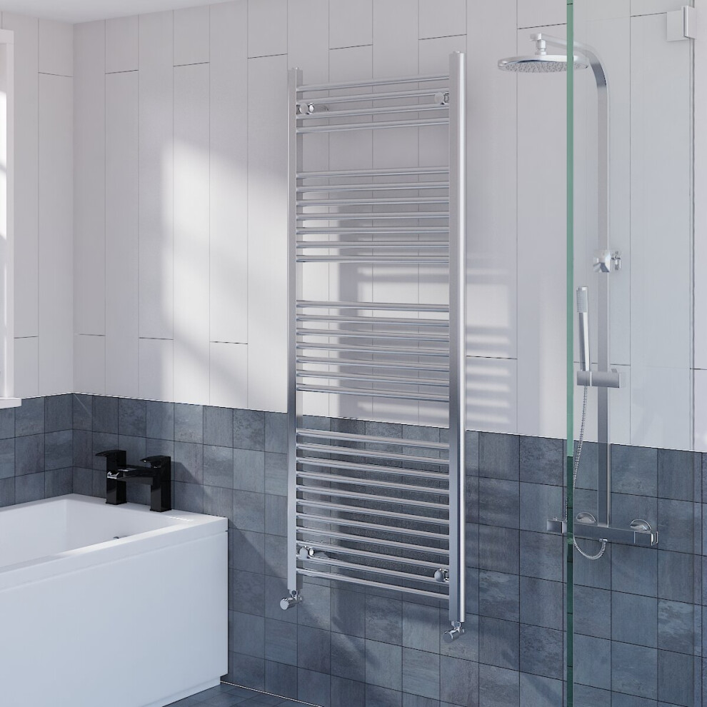 WarmeHaus Straight Heated Towel Rail Radiator Ladder for Bathroom Wall Mounted Chrome 1500x600mm