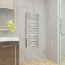 WarmeHaus Flat Panel Chrome Towel Radiator Bathroom Heated Towel Rail 1200x500mm