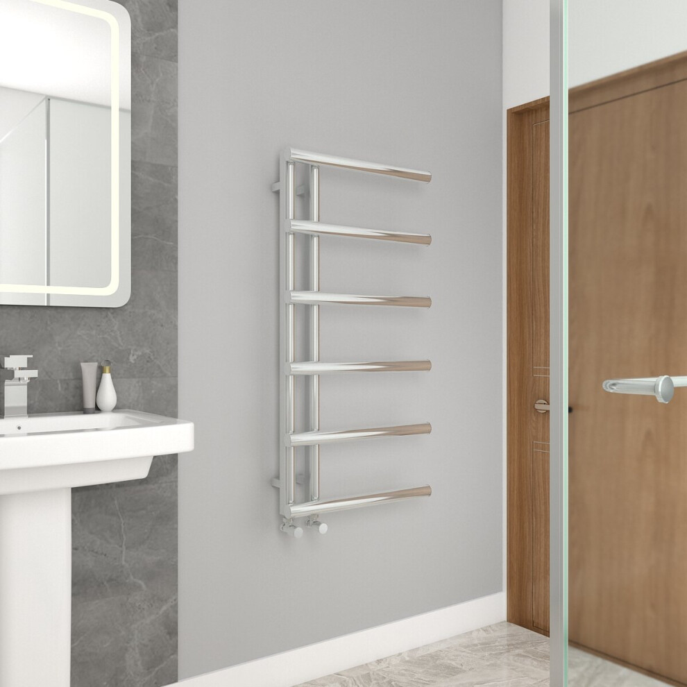 WarmeHaus 988x500mm Designer Bathroom Heated Towel Rail Radiator Chrome