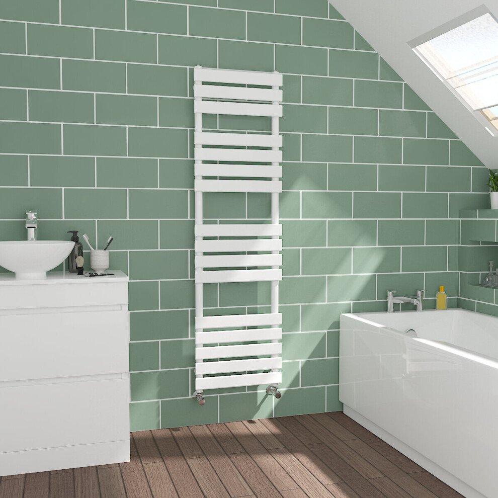 Warmehaus Flat Panel Towel Radiator Bathroom Heated Towel Rail 1600X450mm White
