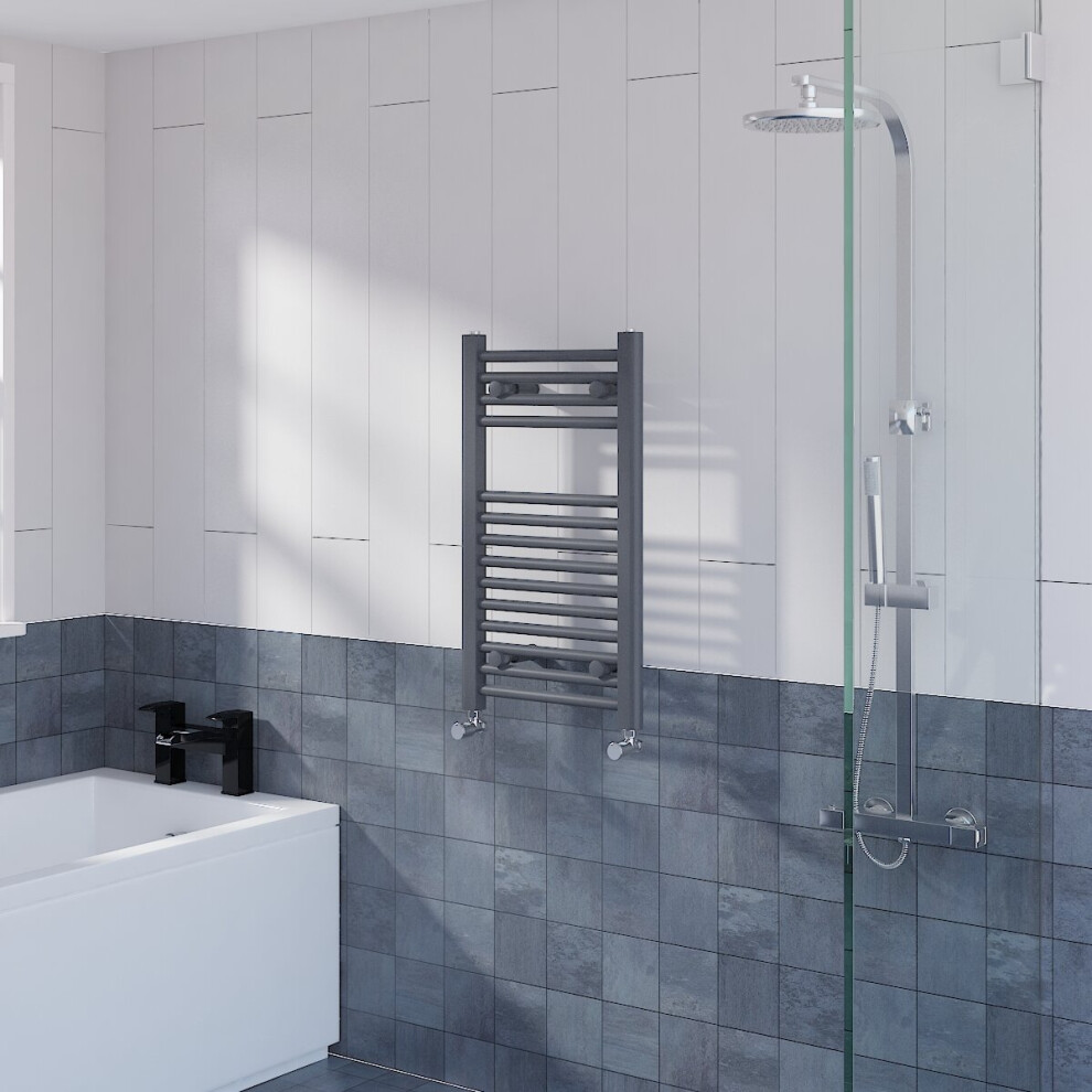 WarmeHaus Straight Heated Towel Rail Radiator Ladder for Bathroom Wall Mounted Anthracite 700x400mm