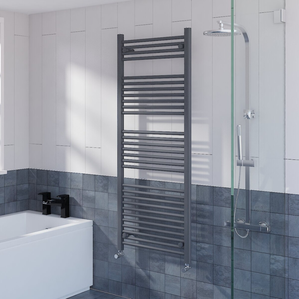 WarmeHaus Straight Heated Towel Rail Radiator Ladder for Bathroom Wall Mounted Anthracite 1500x500mm