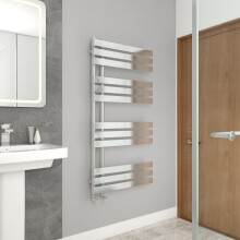 WarmeHaus 1200x600mm Flat Panel Bathroom Heated Towel Rail Radiator Chrome