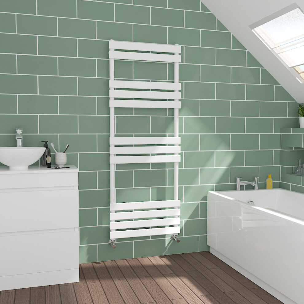 WarmeHaus Flat Panel White Towel Radiator Bathroom Heated Towel Rail 1600x600mm