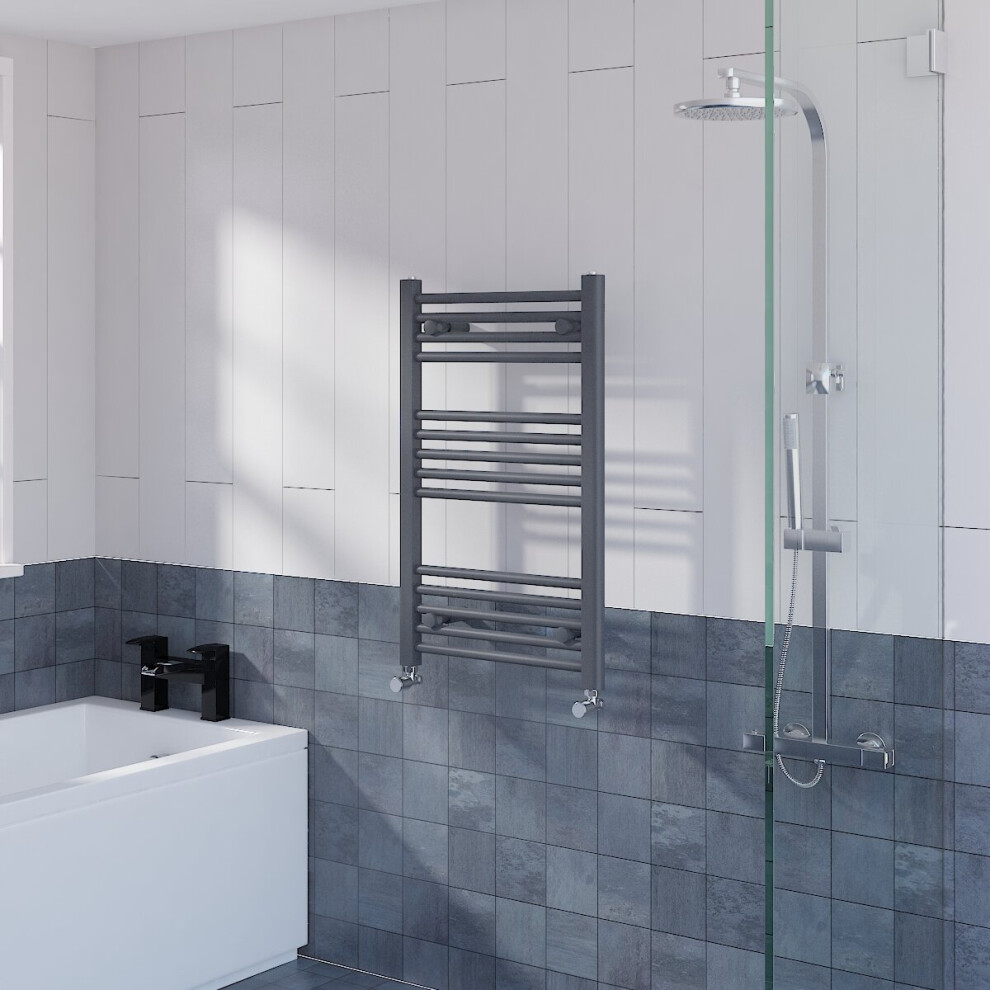 WarmeHaus Straight Heated Towel Rail Radiator Ladder for Bathroom Wall Mounted Anthracite 800x500mm