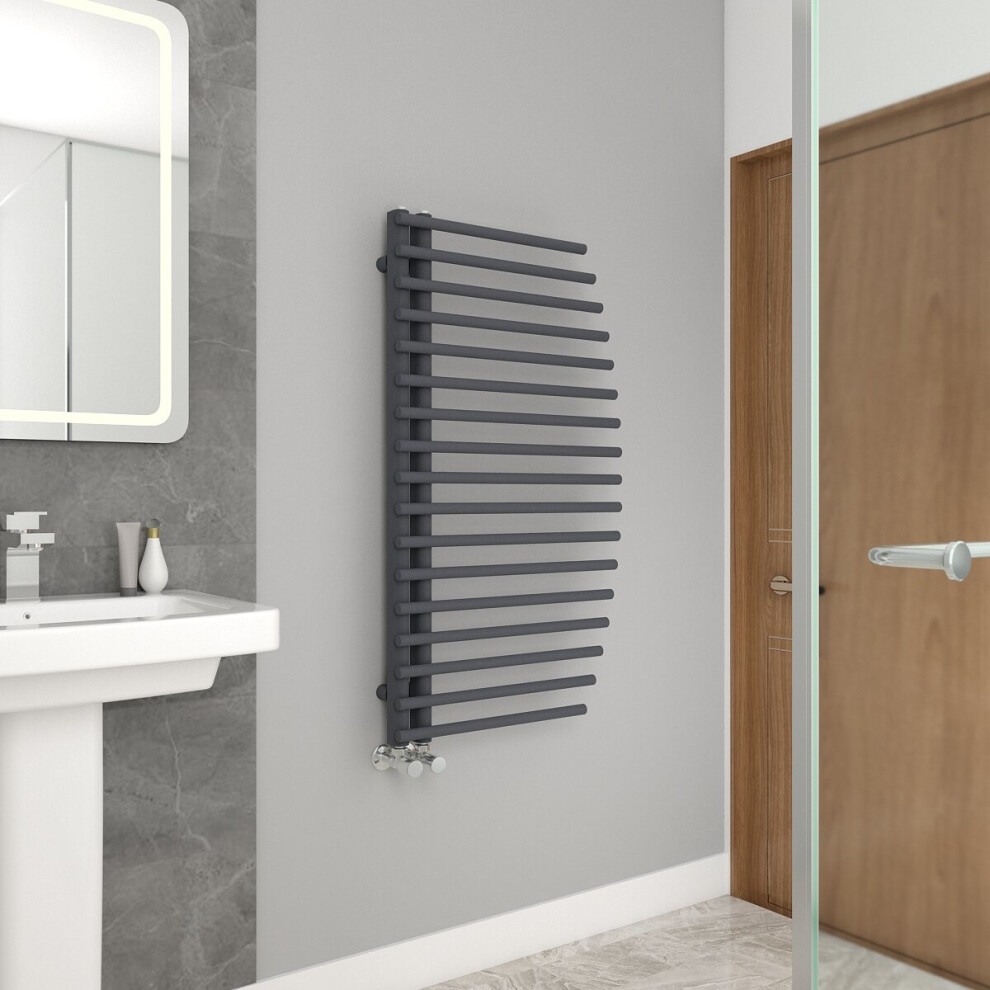 WarmeHaus 1000x550mm Designer Bathroom Heated Towel Rail Radiator Ladder Style Grey