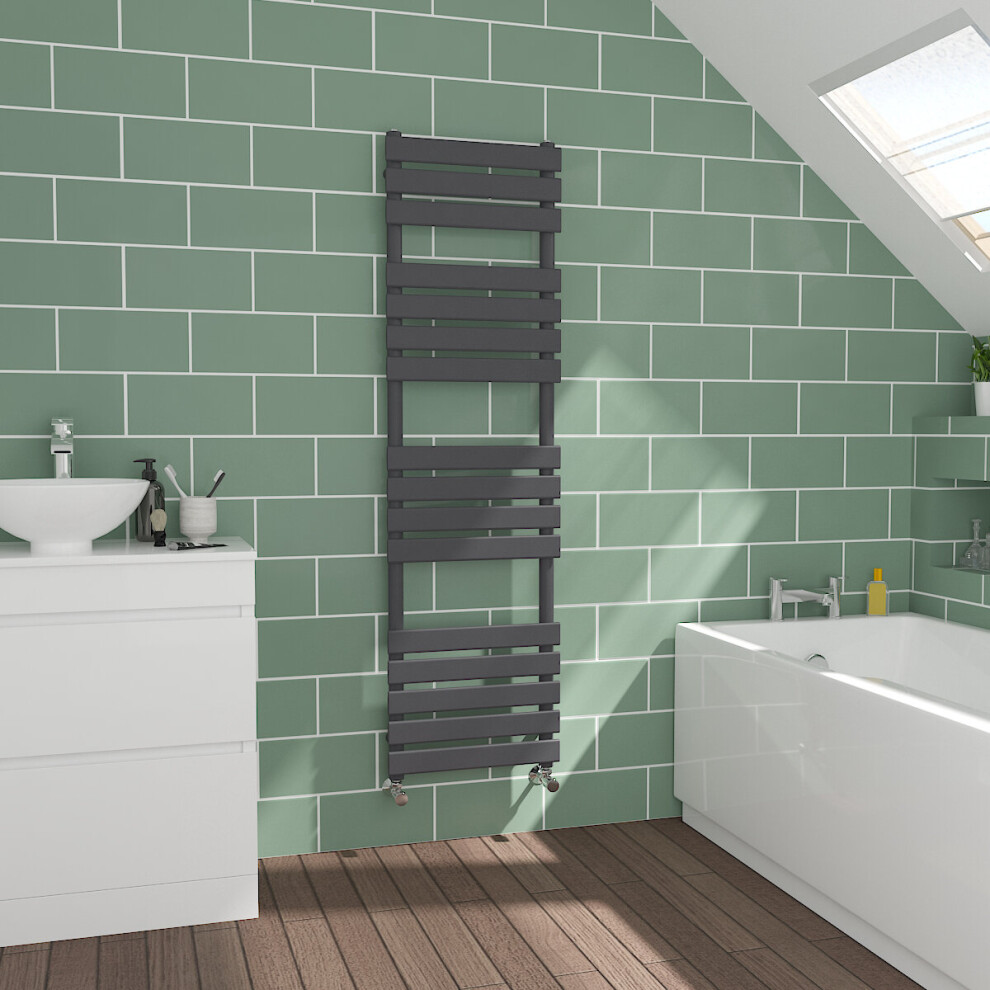 Warmehaus Flat Panel Sand Towel Radiator Bathroom Heated Towel Rail 1600X450mm Grey