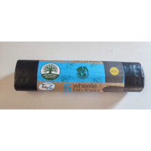 Tidyz 300L Black Wheelie Bin Liners - Heavy-Duty 5-Liner Rolls, 2 Packs (Total 10 Bags)