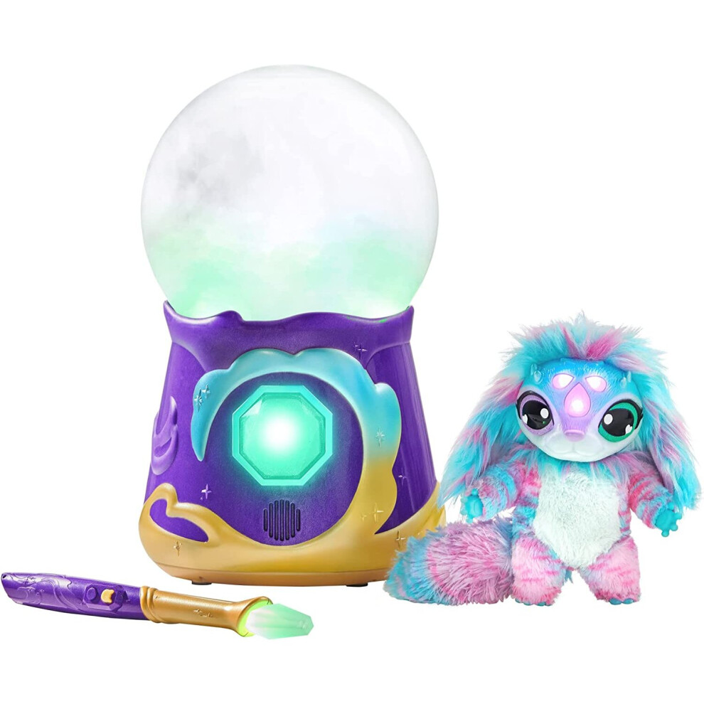 Magic Mixies Magical Misting Crystal Ball with Interactive 8 inch Blue Plush Toy for ages 5+, and 80+ Sounds and Reactions.