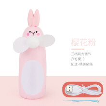 Deer Pink Cartoon Fan Girl Handheld PortableusbChargingledSmall Night Lamp Pocket Fan