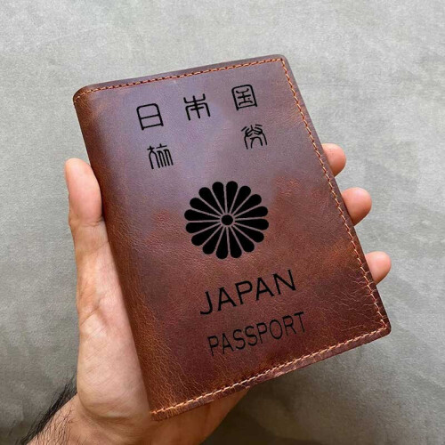 Real Leather Japan Passport Cover Men Leather Japanese Passport Cover