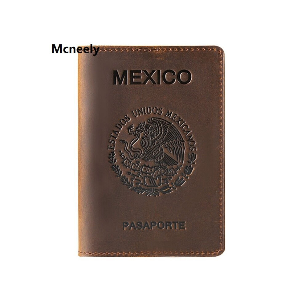 Arrival Mexico Crazy Horse Leather Passport Cover Passport Case Business Unisex Travel Documents Wallet Case-image-OPC-PBTSSDS-NEW