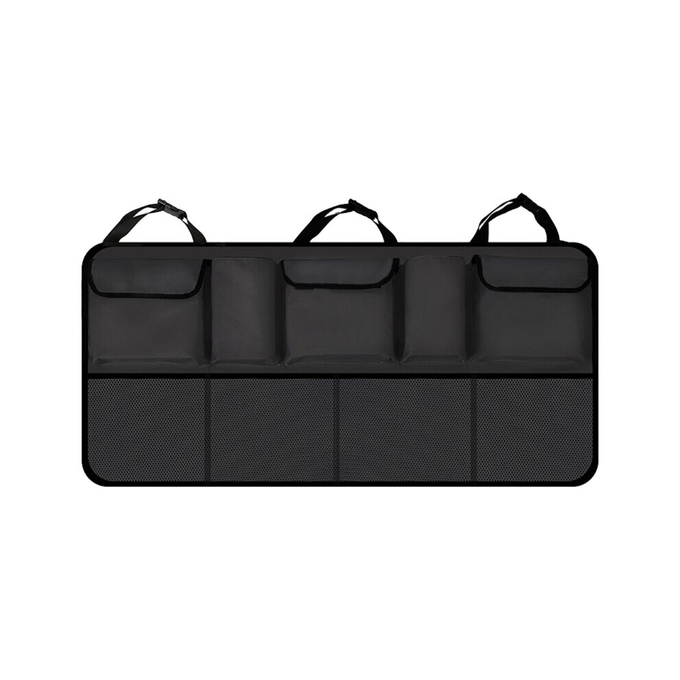 Universal Car Back Seat Hanging Organizer With Buckle Strap Capacity Pockets Pouches Mesh Storage Bag Space Black 885662700860