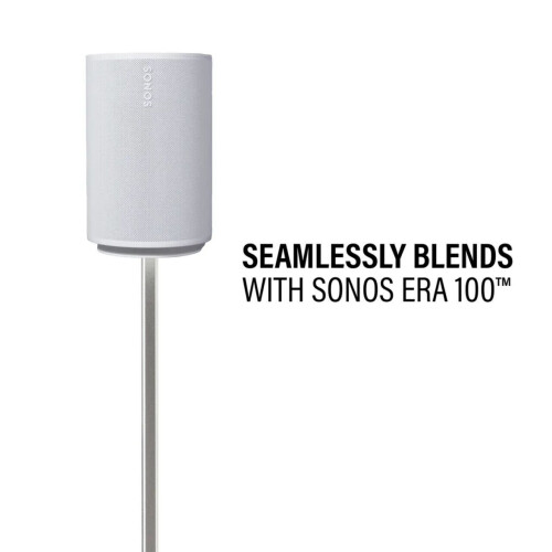 SANUS WSSE1A1 Height-Adjustable Speaker Stand for Sonos Era 100 White, Single 2