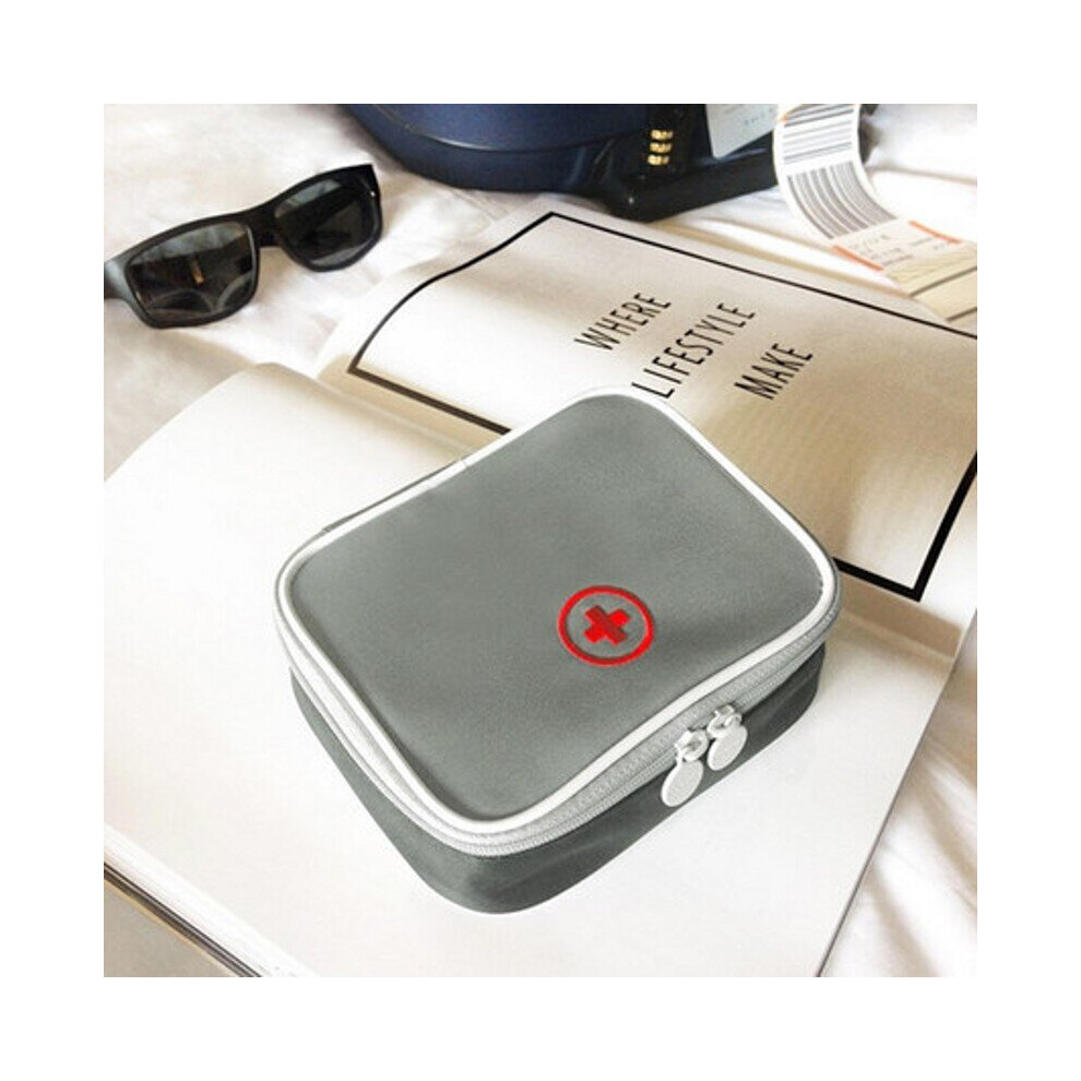 Grey Travel Medicine Bag First Aid Kit Empty First Aid Bag Office Medical First Aid Travel Rescue Bag Medical Travel Bag