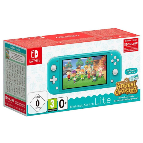 Refurbished Nintendo Nintendo Switch Lite Turquoise + Animal Crossing: New Horizons