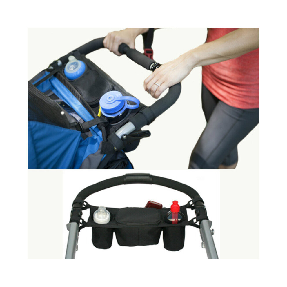 Travel Cup Bag Hanging Bottle Bags Stroller Organizer Bag For Baby Carriage Black