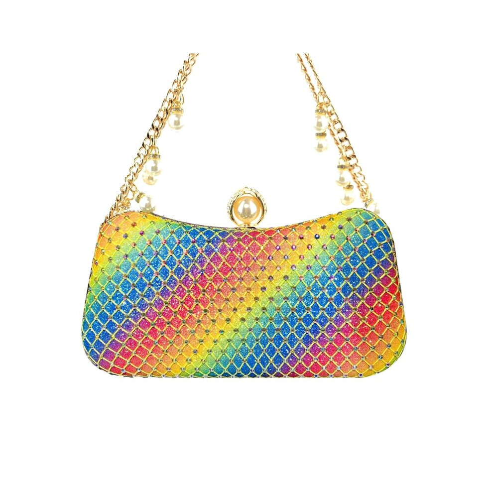 Colorful Rhinestone Evening Bag Handbag Underarm Shoulder Bag Shoulder Handbag for Masquerades Party