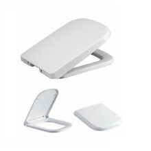 Square Toilet Seat Heavy Duty White Soft Close Top Quick Release Hinge