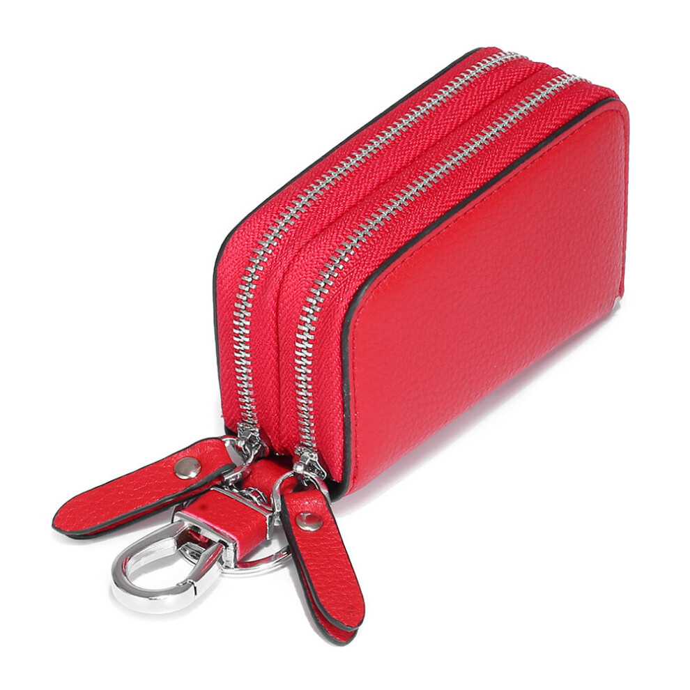 Leather Key Bag Double Layer Car Key Storage Unisex Bag Access Control Storage Bag Portable Cowhide Large Capacity Storage Multicoloured 885662845332