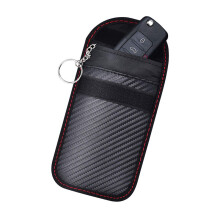 Small Pouch with Hook Securing Keyring Signal Blocking Faraday Bag for Car Keys Anti-theft Remote Entry