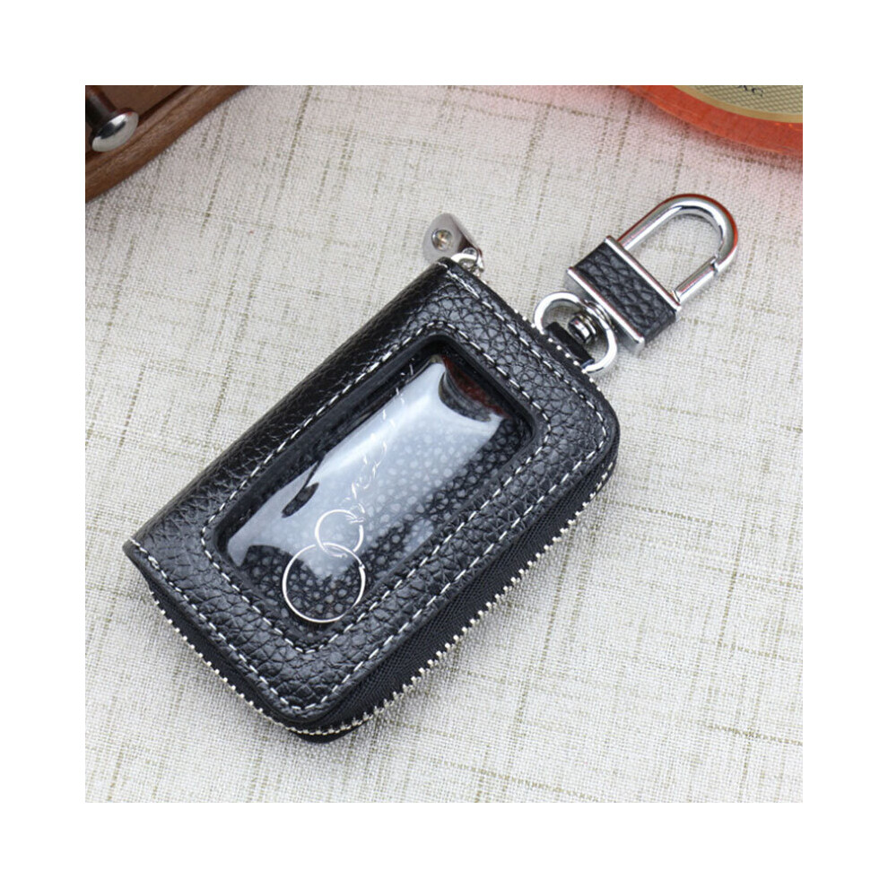 Men & Women Leather Car Key Case Cowhide Key Cover Fob Key Chain For Car Zipper Wallet Key Wallet Car Key Bag Multicoloured 885662851418