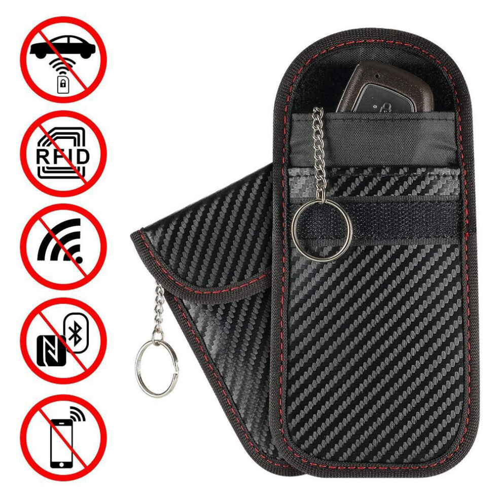 Newest Hot 1Pc Anti-Theft Car Key Fob Rfid Signal Blocker Faraday Signal Blocking Pouch Bag Key Wallets Black 885662853030