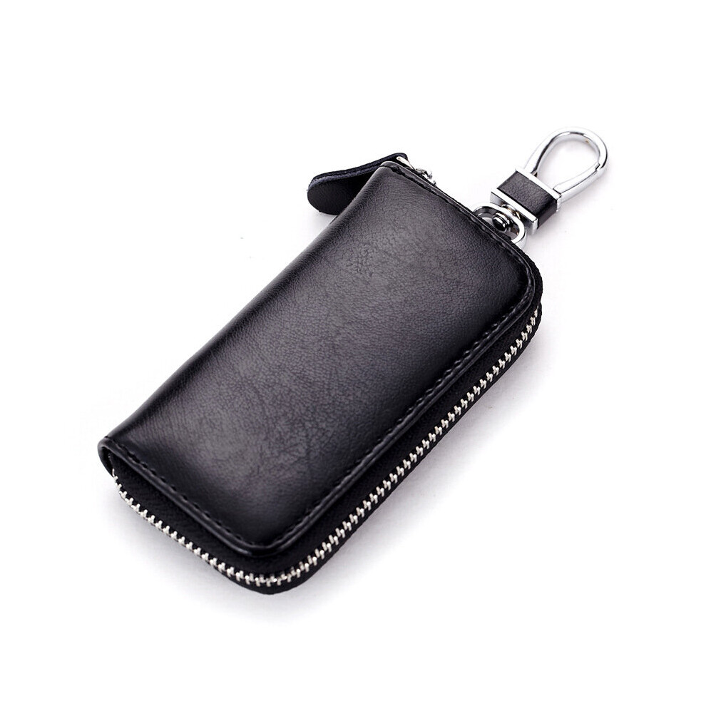 Cow Leather Men & Women Car Key Bag Wallet Function Key Case Housekeeper Holders 6 Key Rings Monedas Hombr Black 885662854822