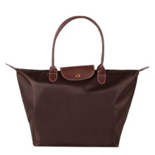 (Brown, L) Large Capacity Tote Bags Shopping Bag