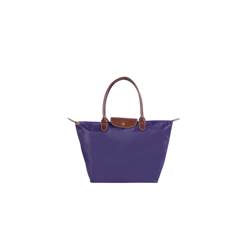 (Purple, L) Large Capacity Tote Bags Shopping Bag