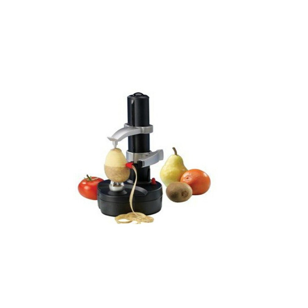 (White) Automatic Electric Fruit Apple Pear Potato Peeler Portable Kitchen Utensil