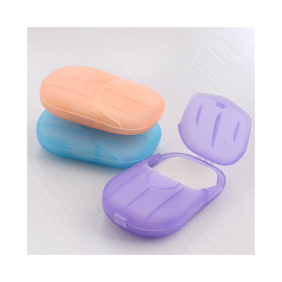 Multicoloured 20Pcs Travel Accessories Disposable Soap Paper Washing Hand Bath Clean Scented Slice Sheets Mini Paper Soap Packing Organizer